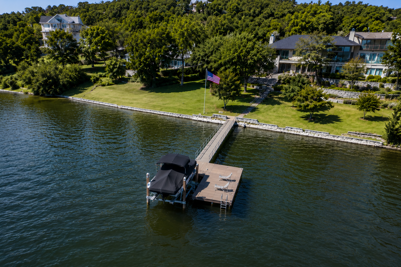Lake Austin waterfront with dock